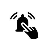 touch the emergency alarm solid black outline icon design good for website and mobile app vector