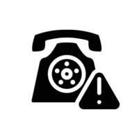 emergency call solid black icon design good for website and mobile app vector