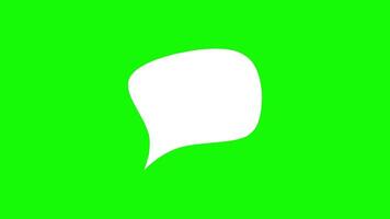 White animated speech bubbles on green background. Set bubble chat. Chat Balloon Effect video