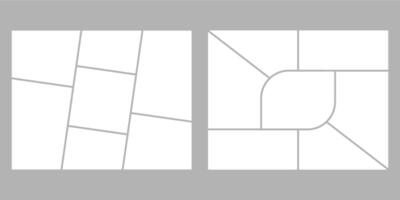 Minimalistic geometric photo frame layout for photo albums, wedding photo. 8,5 to 11 in proportion vector