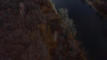 Autumn Tapestry Aerial Views of Russia Nature Drone Footage Over Volga River, Forest, and Mountains. Russia, Samara region video