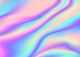 Holographic foil background with ethereal swirls vector