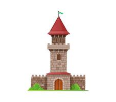 Cartoon castle, kingdom palace with a stone tower vector