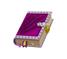 Game book, isolated cartoon, mystical grimoire vector