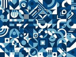 Blue, white and sea abstract geometric pattern vector
