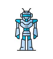 Mantis robot, droid or virtual bot line icon vector