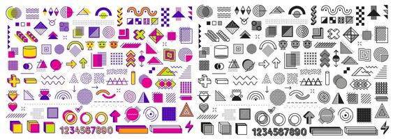 Abstract Memphis geometric abstract shapes set vector