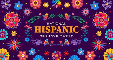 Tropical flowers, national Hispanic heritage month vector