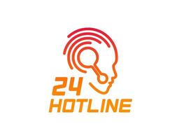 Call center icon, customer support hotline service vector