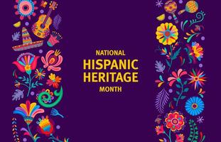 National Hispanic heritage month banner background vector