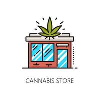 Medical cannabis store color thin line icon vector