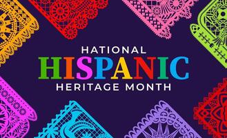 Papel picado paper cut flags of Hispanic heritage vector