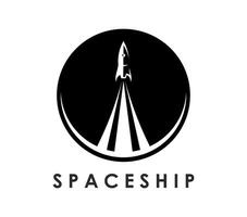 Spaceship icon of rocket ship launch, spacecraft vector