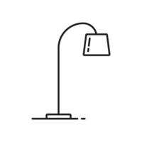 Floor lamp or reading light line icon, lighting vector