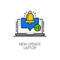 Laptop system or software update color line icon vector