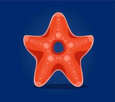 Sea animals or underwater font, letter A starfish vector