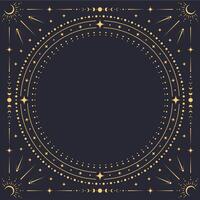 Square celestial frame. ornate background vector