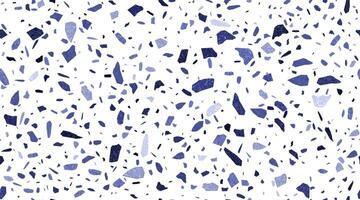Grunge blue terrazzo seamless pattern, ornament vector