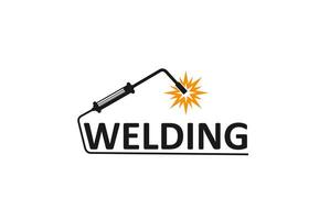 Weld icon of welder work tool and sparks vector