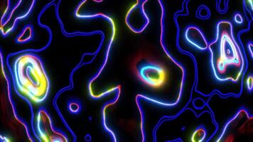 lus animatie kleurrijk abstract beeld van een zwart achtergrond met neon lichten video