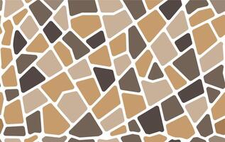 Brown mosaic stone tile pattern, floor background vector