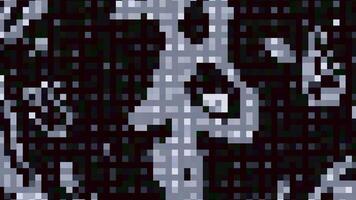 boucle animation pixel pixel modèle avec une noir et blanc image video