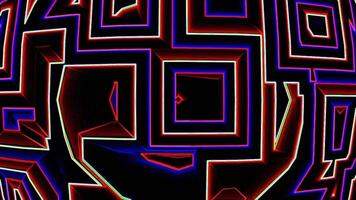 loop animation, glow neon maze motion video