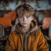 orfanato niño, un oferta retrato de Resiliencia y esperanza, el viaje de niños en necesitar de cuidado y apoyo, brillante un ligero en su fuerza y potencial en medio de adversidad. foto