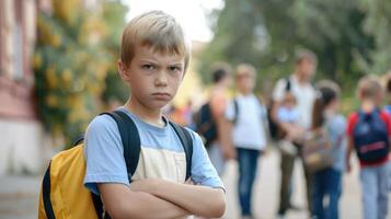 The impact of bullying, a stark portrayal of the emotional and psychological toll inflicted by harassment and aggression in schools and communities photo