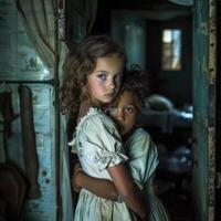 orfanato niño, un oferta retrato de Resiliencia y esperanza, el viaje de niños en necesitar de cuidado y apoyo, brillante un ligero en su fuerza y potencial en medio de adversidad. foto