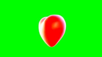 un rojo corazón en un verde pantalla video