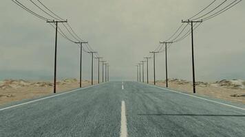 Street animation. empty road with power lines video