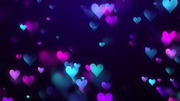 Multicolored Heart Particles Background Left To Right video