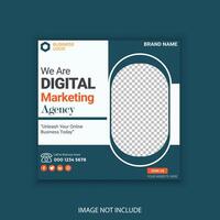 Trendy digital marketing social media post template vector