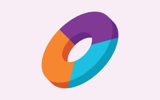 Isometric pie chart illustration. Isometric colorful graph icon with business analysis theme for your website or business vector