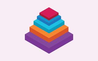 Isometric Pyramid chart illustration. Isometric colorful graph icon with business analysis theme for your website or business vector