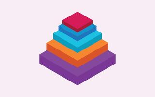 Isometric Pyramid chart illustration. Isometric colorful graph icon with business analysis theme for your website or business vector