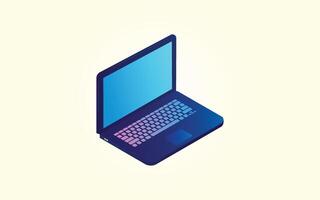 Isometric laptop illustration.Isometric computer illustration with a realistic theme. vector