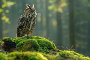 sabio y misterioso búho, explorador el belleza y simbolismo de estos nocturno criaturas, un vislumbrar dentro el encantador mundo de búhos, su gracia, inteligencia, y significado en de la naturaleza tapiz foto