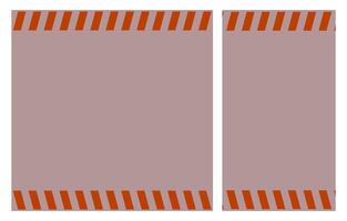 Orange Warning Lines with Copy Space Posters Set for Safety, Construction, Attention Concepts. Square and Vertical Design Templates for Web, Print and Social Media vector