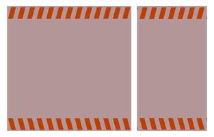 Orange Warning Lines with Copy Space Posters Set for Safety, Construction, Attention Concepts. Square and Vertical Design Templates for Web, Print and Social Media vector