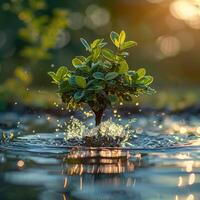 celebrando mundo agua día, levantamiento conciencia y promoviendo sostenible agua gestión, defendiendo para acceso a limpiar agua para todo, colectivo acción para un mas saludable planeta y más brillante futuro. foto