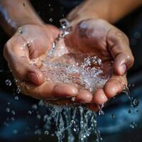 celebrando mundo agua día, levantamiento conciencia y promoviendo sostenible agua gestión, defendiendo para acceso a limpiar agua para todo, colectivo acción para un mas saludable planeta y más brillante futuro. foto