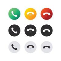 Phone call icon. Incoming call icons. Answer and decline phone call vector