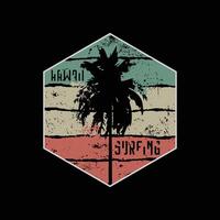 Hawaii sufing beach Illustration typography for t shirt, poster, logo, sticker, or apparel merchandise vector