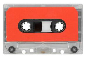 magnetic tape cassette isolated over white photo