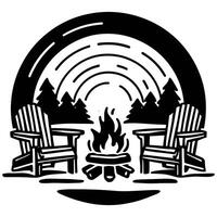 simple adventure campfire logo vector