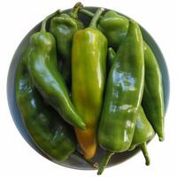 green bell peppers vegetables isolated over white photo