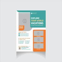 editable travel agency flyer layout vector