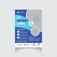 Car Wash flyer presentation layout vector